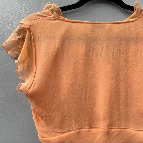 Vintage Creamsicle 100% Silk Crepe Top Y2K - Picture 8 of 11